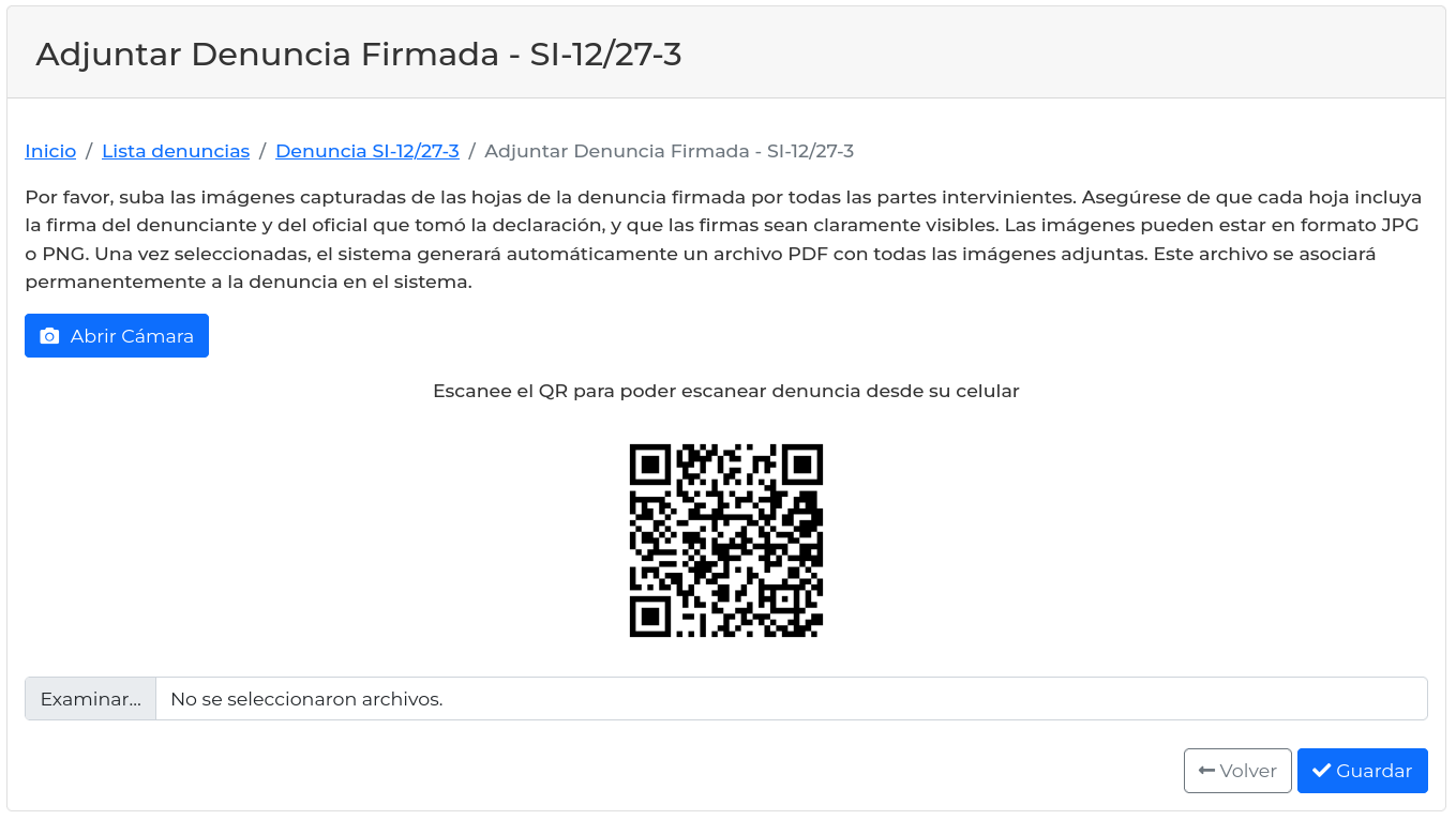 Instrucciones para adjuntar denuncia firmada